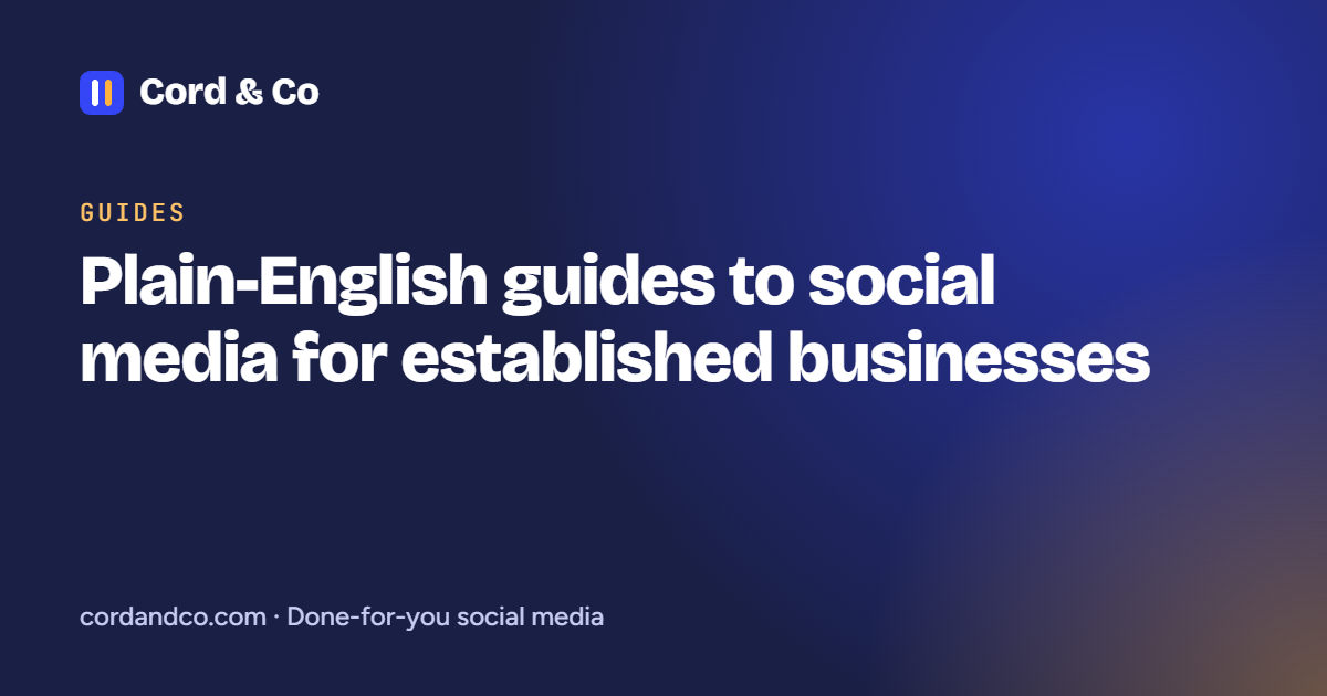 Plain-English guides to social media for established businesses