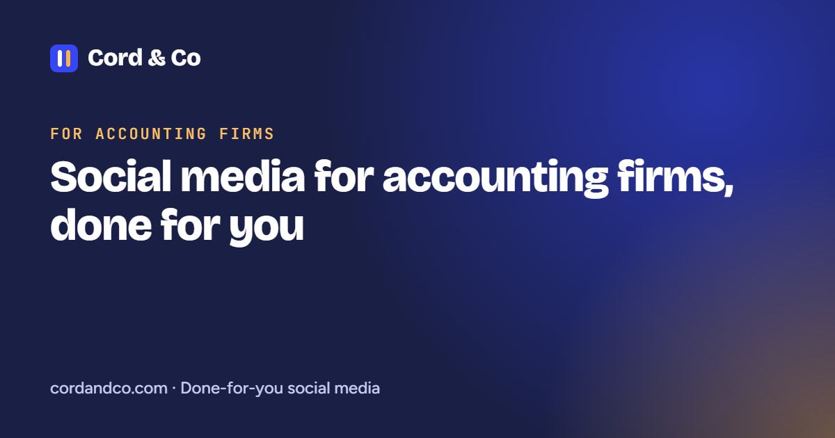 Social media for accounting firms, done for you
